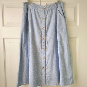 Francesca's Button Up Midi Skirt